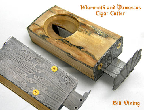 Mammoth and Damascus Cigar Cutter